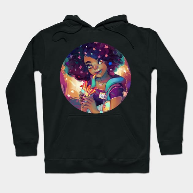 Starry Eyes & French Fries Hoodie by GDBee